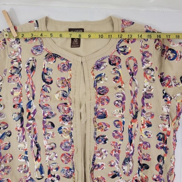 Multiples Women’s Linen Blend Multi-Color Cardigan Jacket – Size Medium - Picture 11 of 16